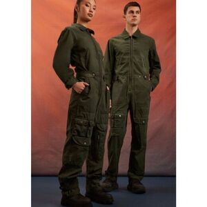 Netflix Rebel Moon Cargo Utility Jumpsuit Unisex Army Green Size Medium Nwot Cos